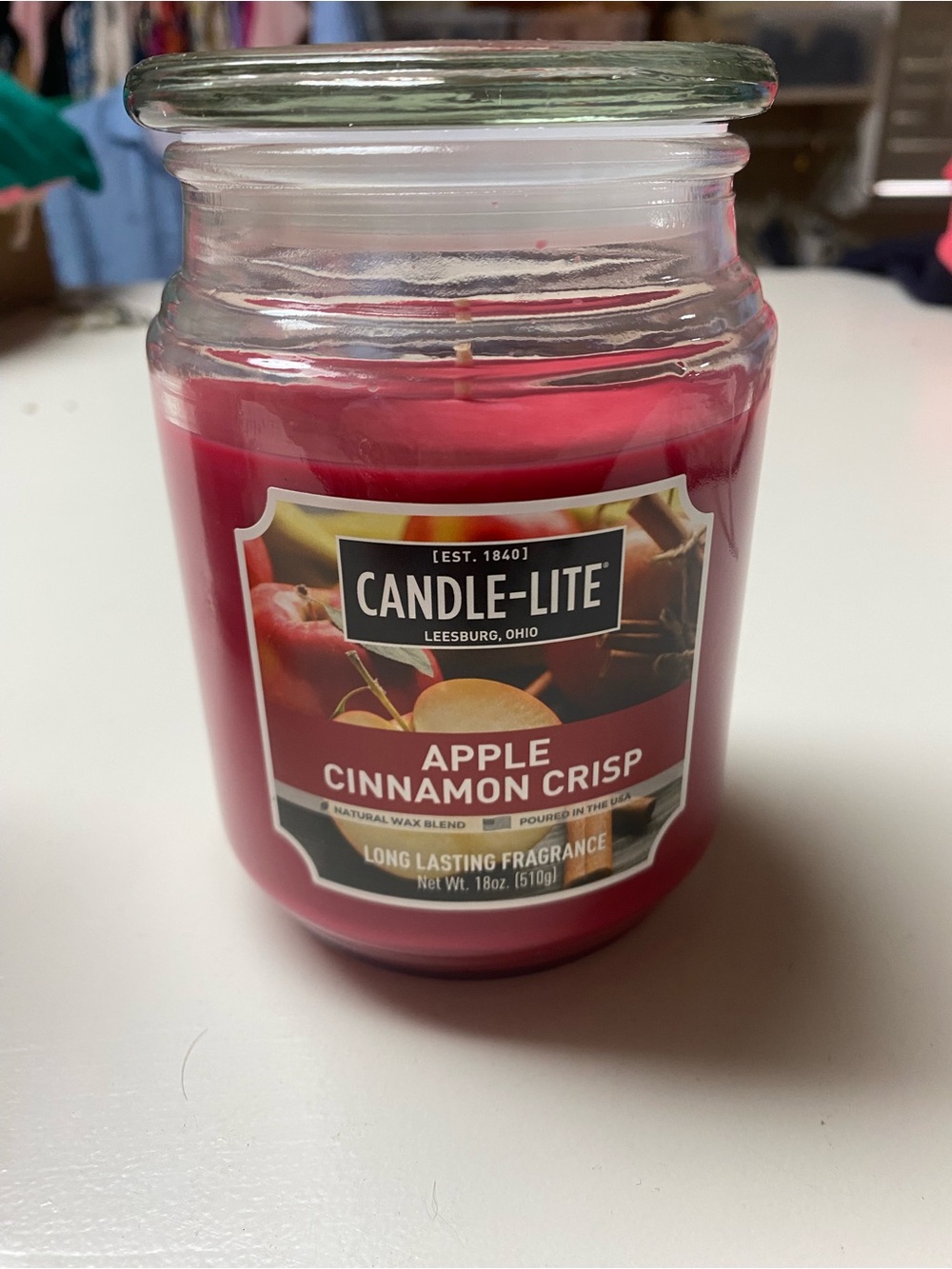 Apple Cinnamon Crisp Jar Candle - Red